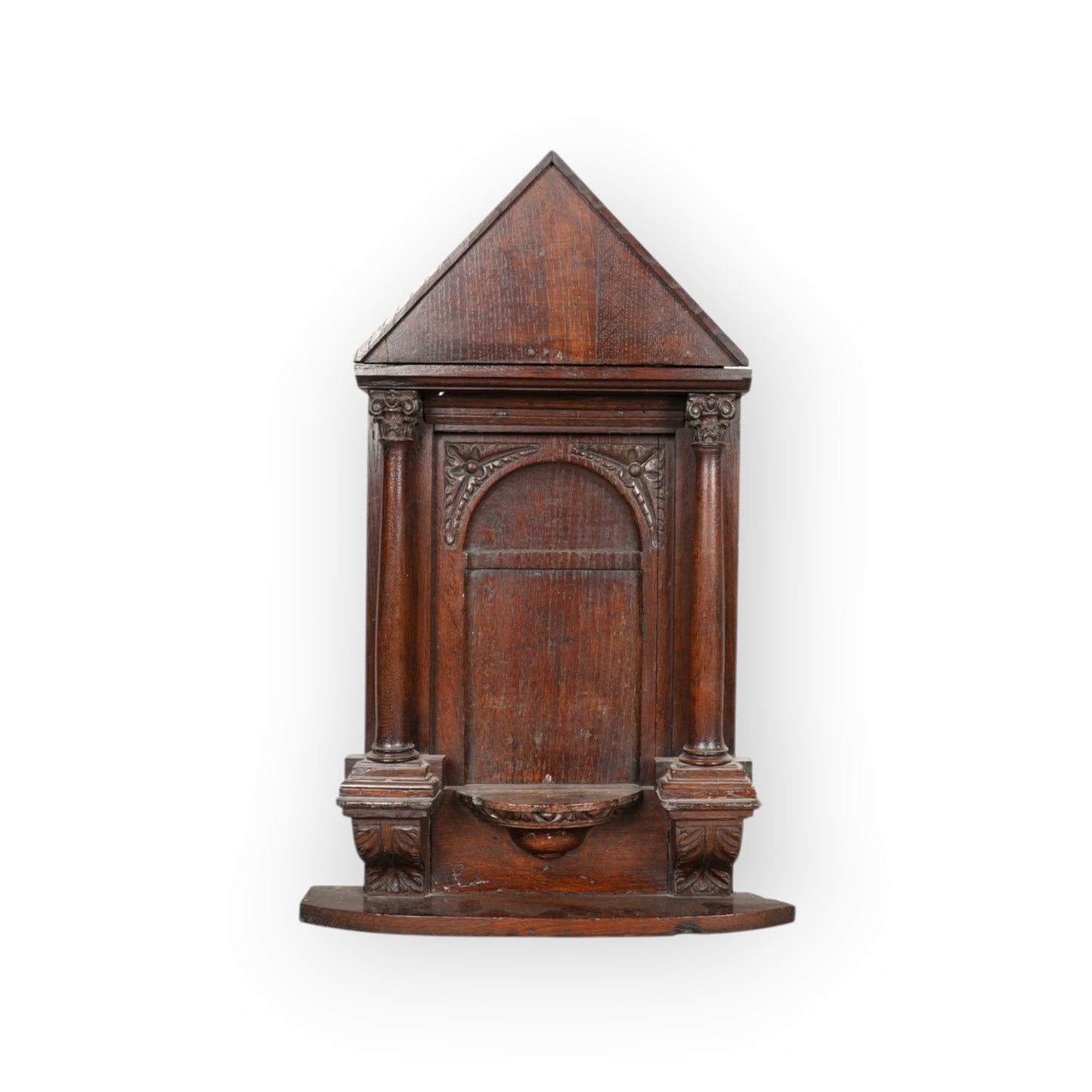 Large 18th-Century Antique Oak Niche of Architectural Form