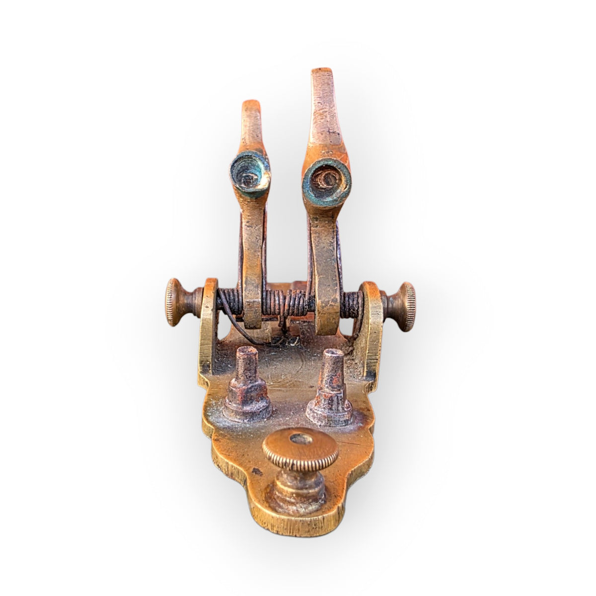 A Rare 19th Century Antique Brass and Steel Percussion-Cap Door Wedge Alarm, Circa 1840-1880
