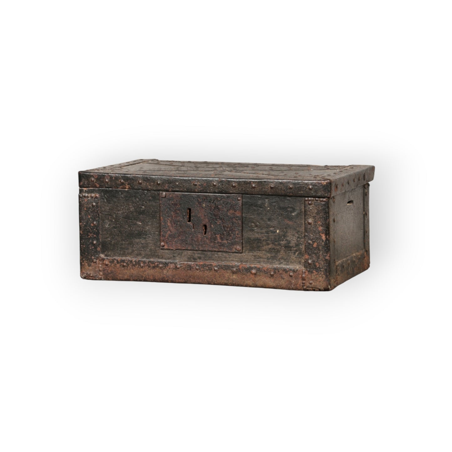 17th Century Antique Iron-Bound Oak Alms Box, circa 1680