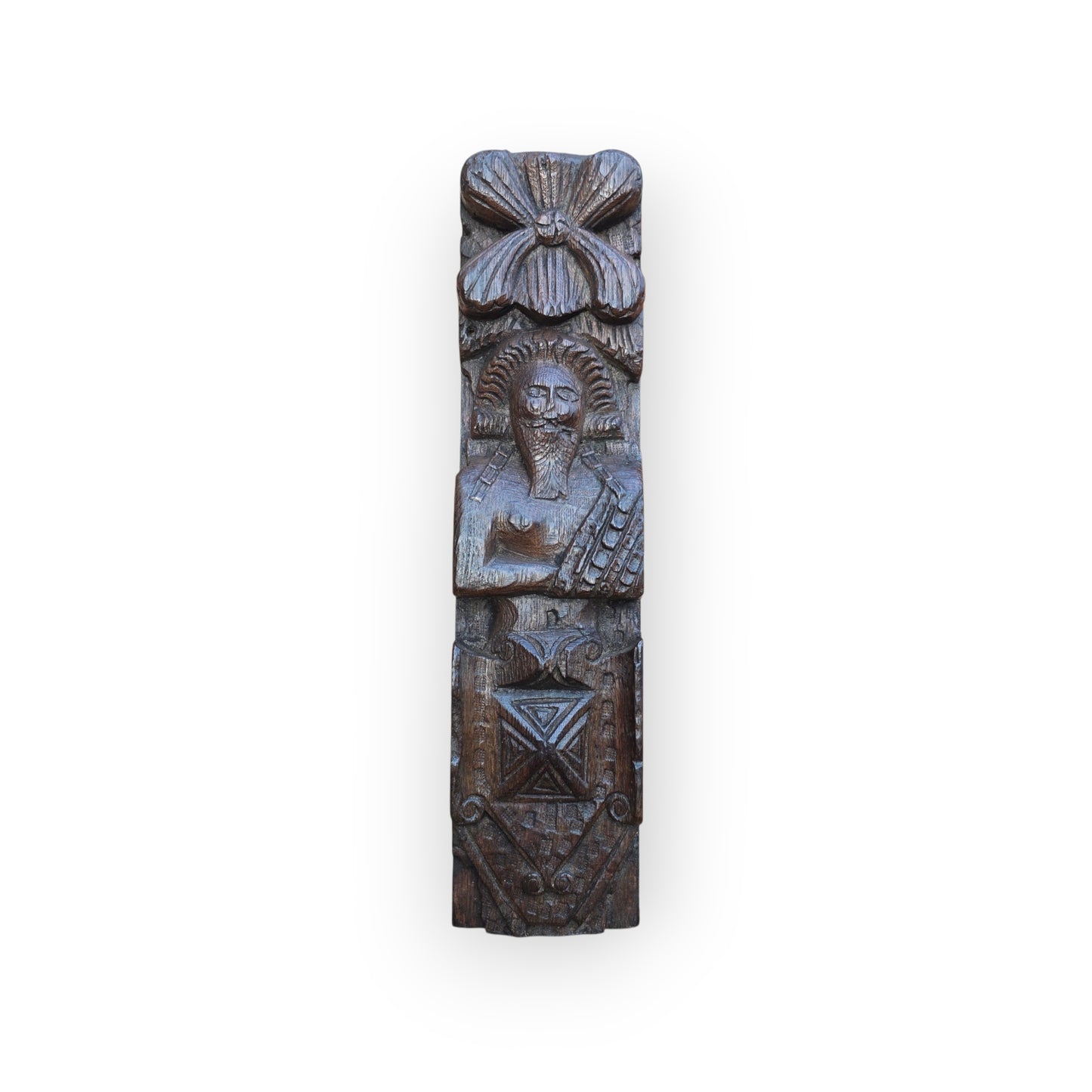 Late 16th-Century English Antique Carved Oak Term, circa 1600