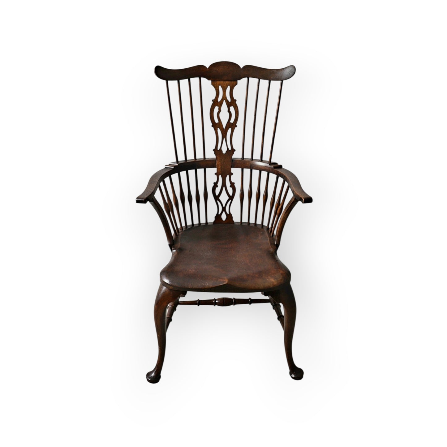 Georgian Style English Antique Splat-Back Windsor Armchair