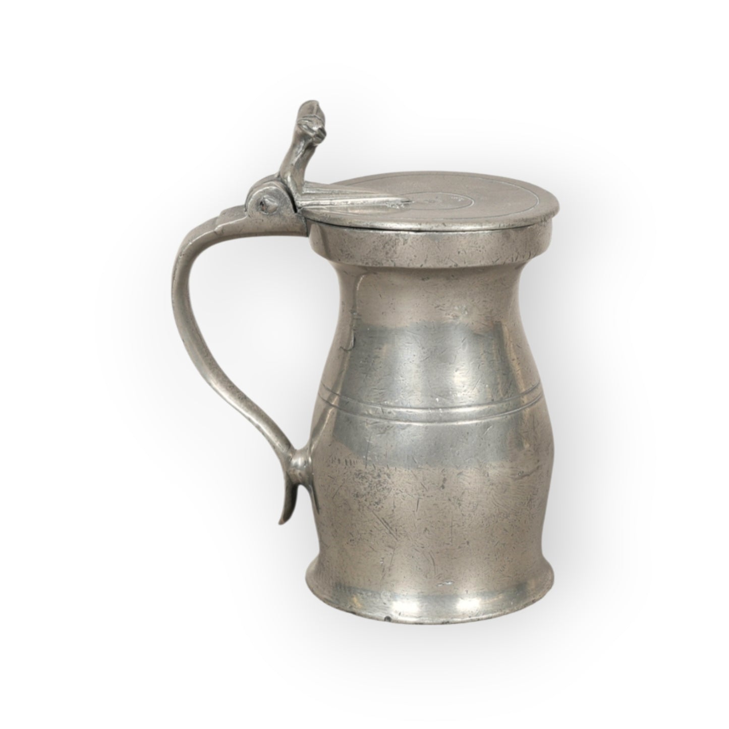 Late 17th Century/ Early 18th Century William & Mary Period English Antique Pewter Bud Baluster Measure, circa 1700 | Old English Wine Standard (OEWS)