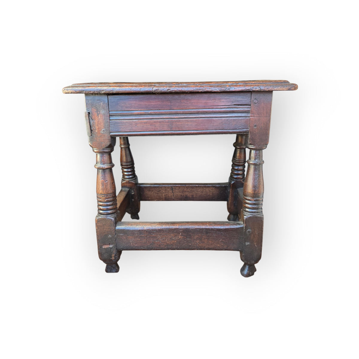 Late 17th Century English Antique Oak Joint Stool