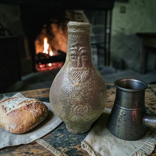 A 17thC German Antique Bellarmine Stoneware Jug, Frechen, Circa 1650