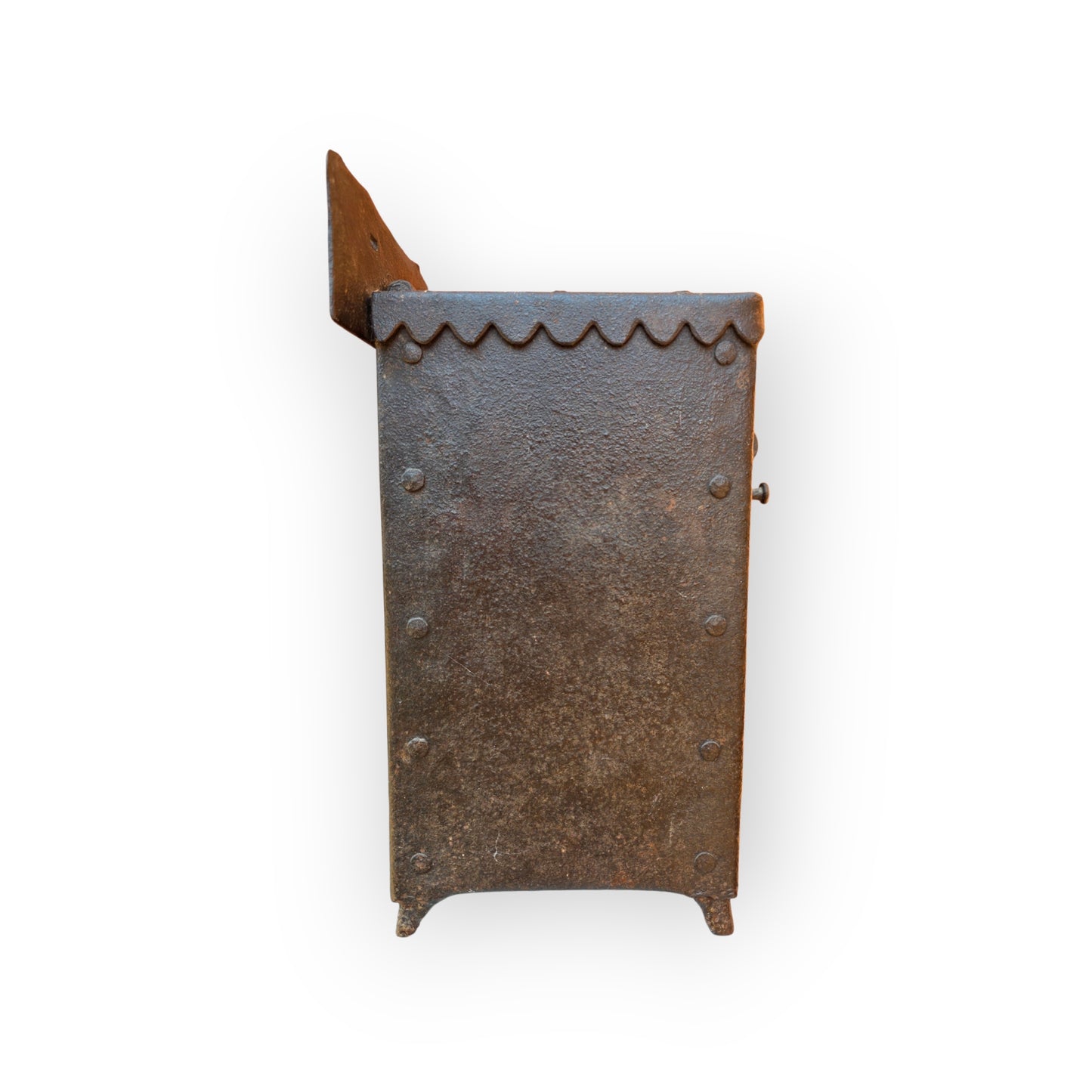 A 17th Century Antique Wrought Iron Alms Box for Wall Mounting, Probably German or Flemish