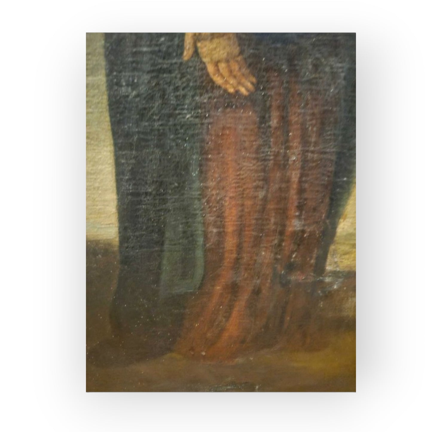 Large Late 17th/Early 18th-Century Spanish School Oil on Canvas, "The Crucifixion" — Christ on the Cross with the Virgin and Saint John