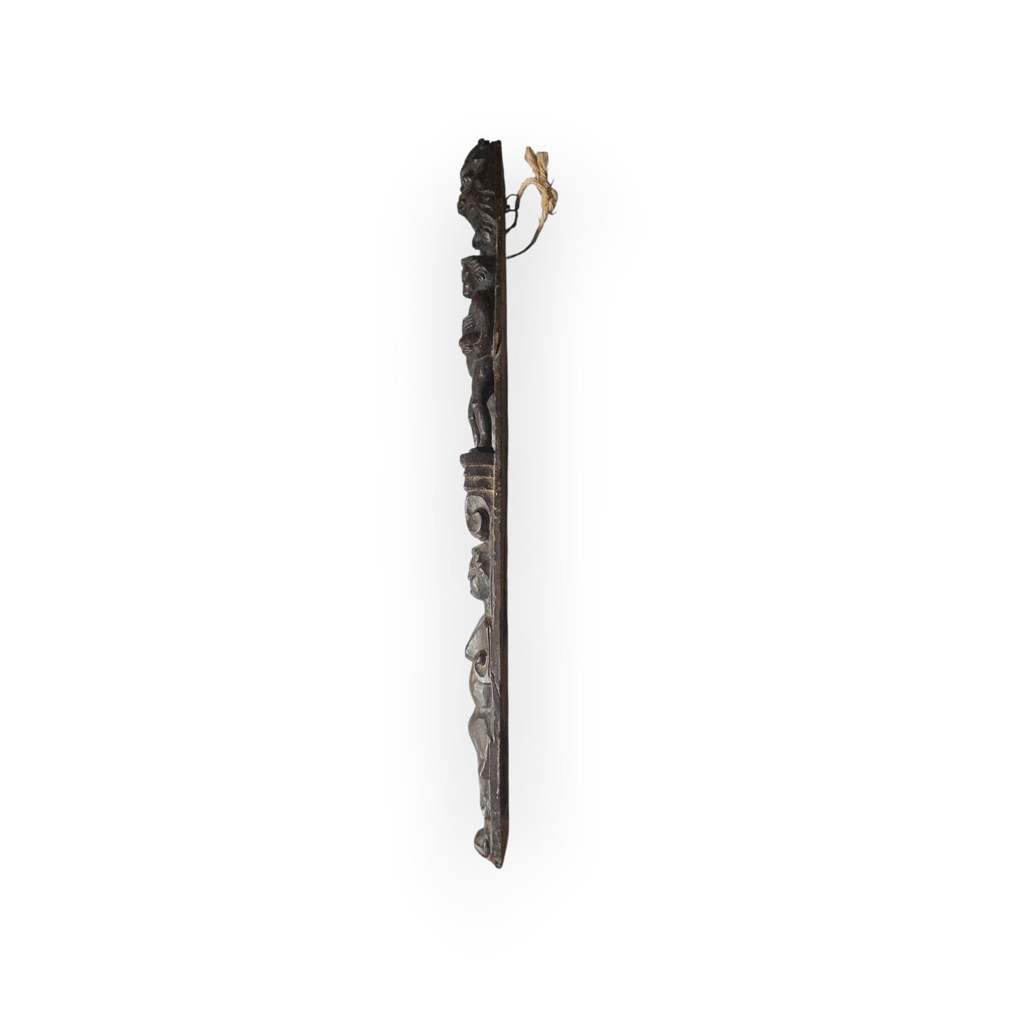 Mid 17th-Century Antique Carved Walnut Term / Appliqué of Elongated Form