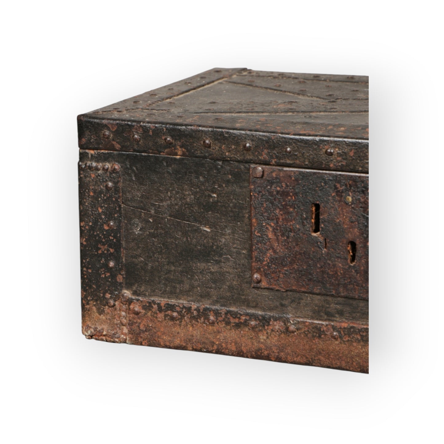 17th Century Antique Iron-Bound Oak Alms Box, circa 1680