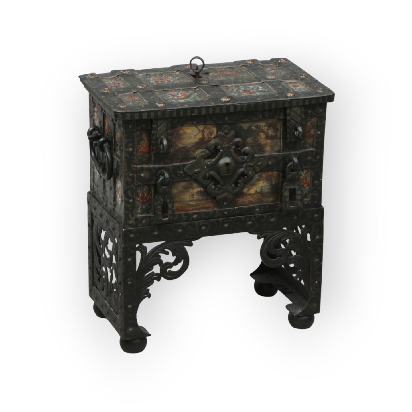 Early 17th-Century Diminutive German Antique Armada Chest