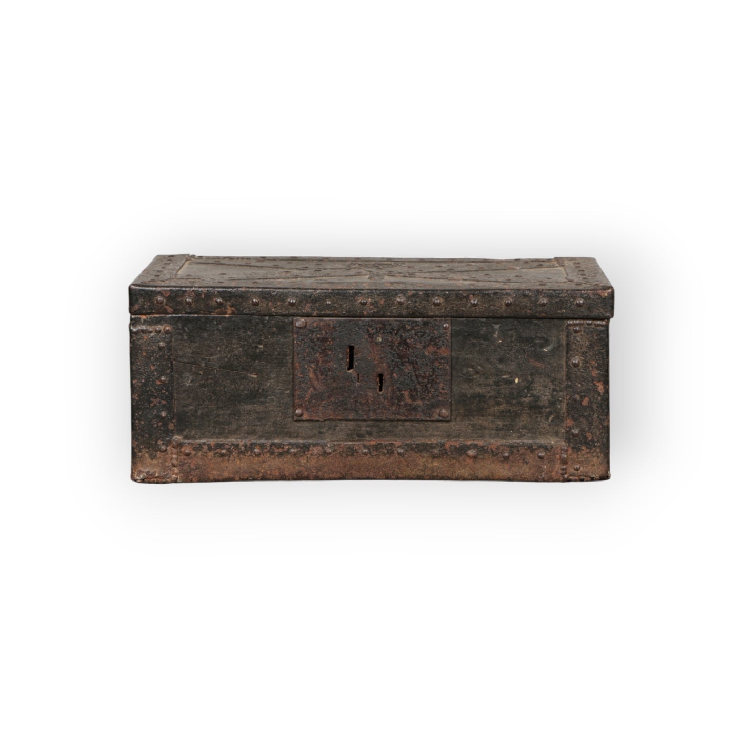 17th Century Antique Iron-Bound Oak Alms Box, circa 1680