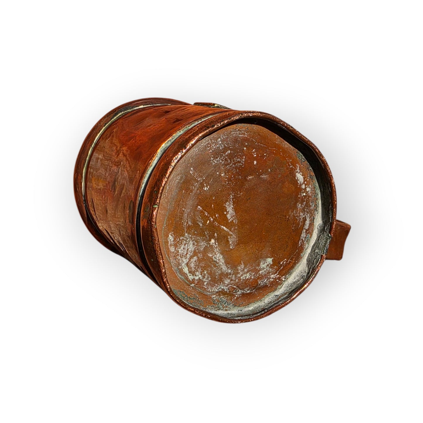 Rare 19th Century Victorian Copper Antique 2/3 Pint Measure with Applied Brass Capacity Plaque
