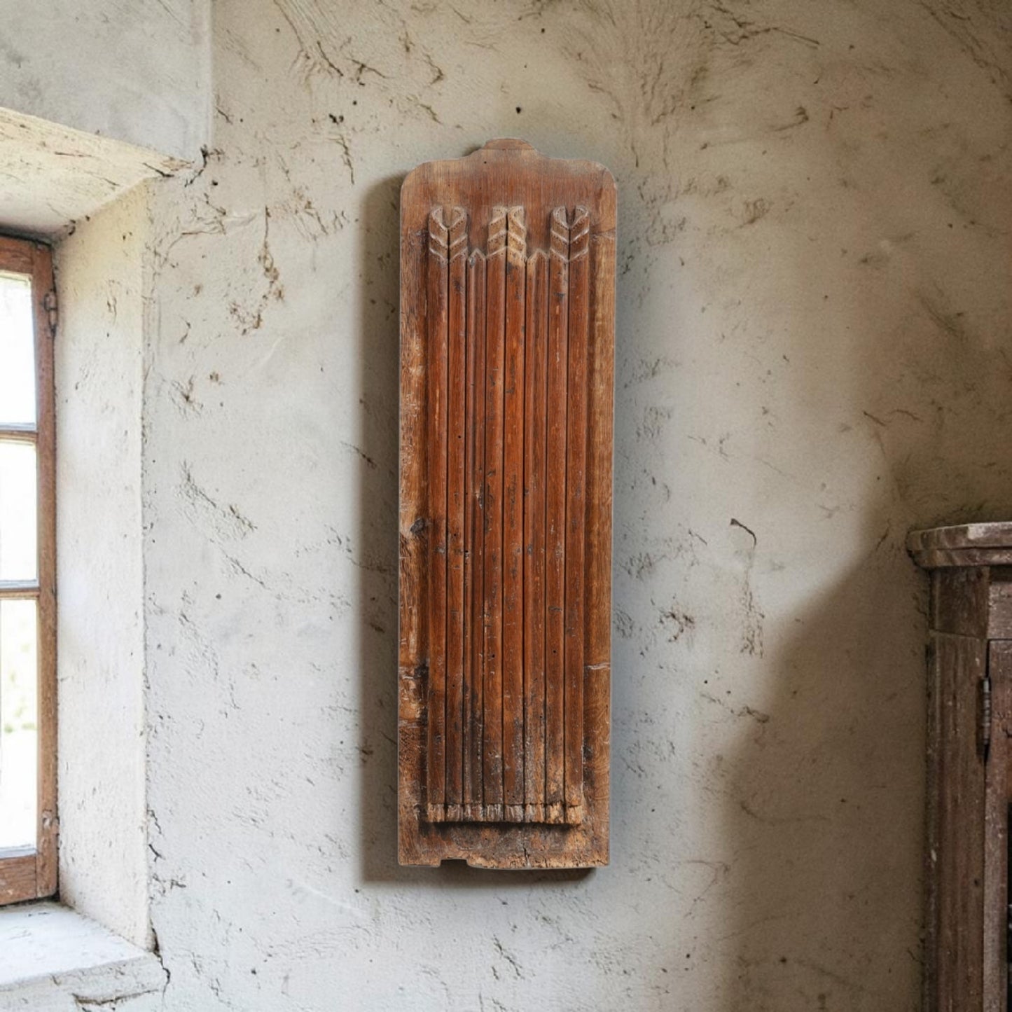 Large Early 17th-Century English Antique Carved Oak Linenfold Panel