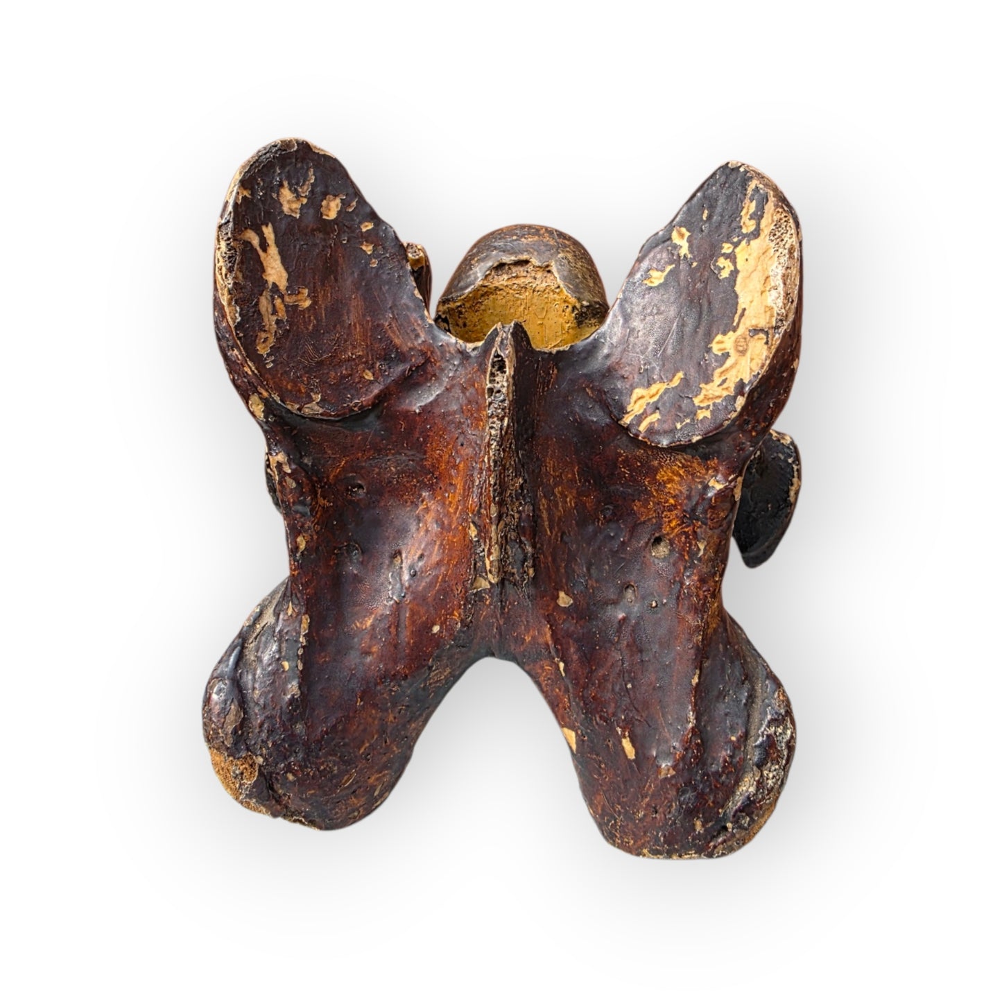 A Rare Early 19th Century English Folk Art "Wesley Bone" — A Horse Vertebra Painted as John Wesley Preaching