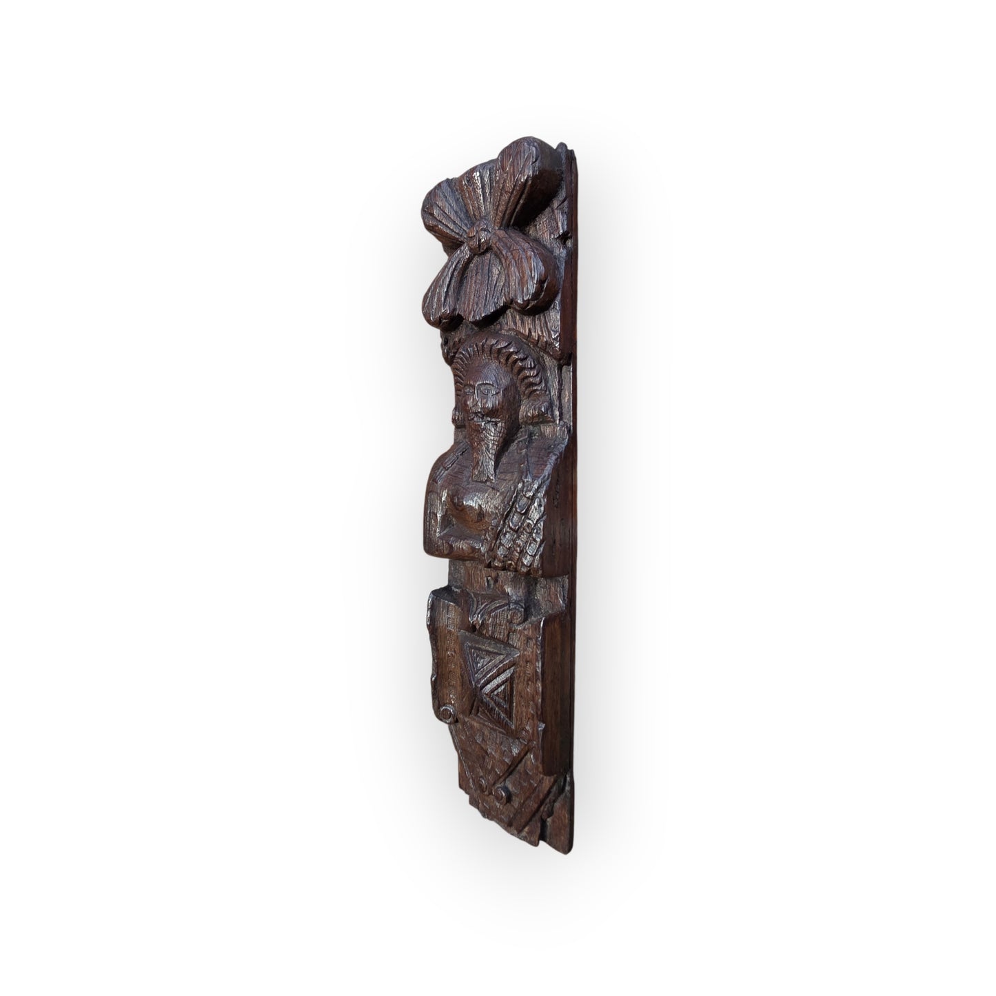Late 16th-Century English Antique Carved Oak Term, circa 1600