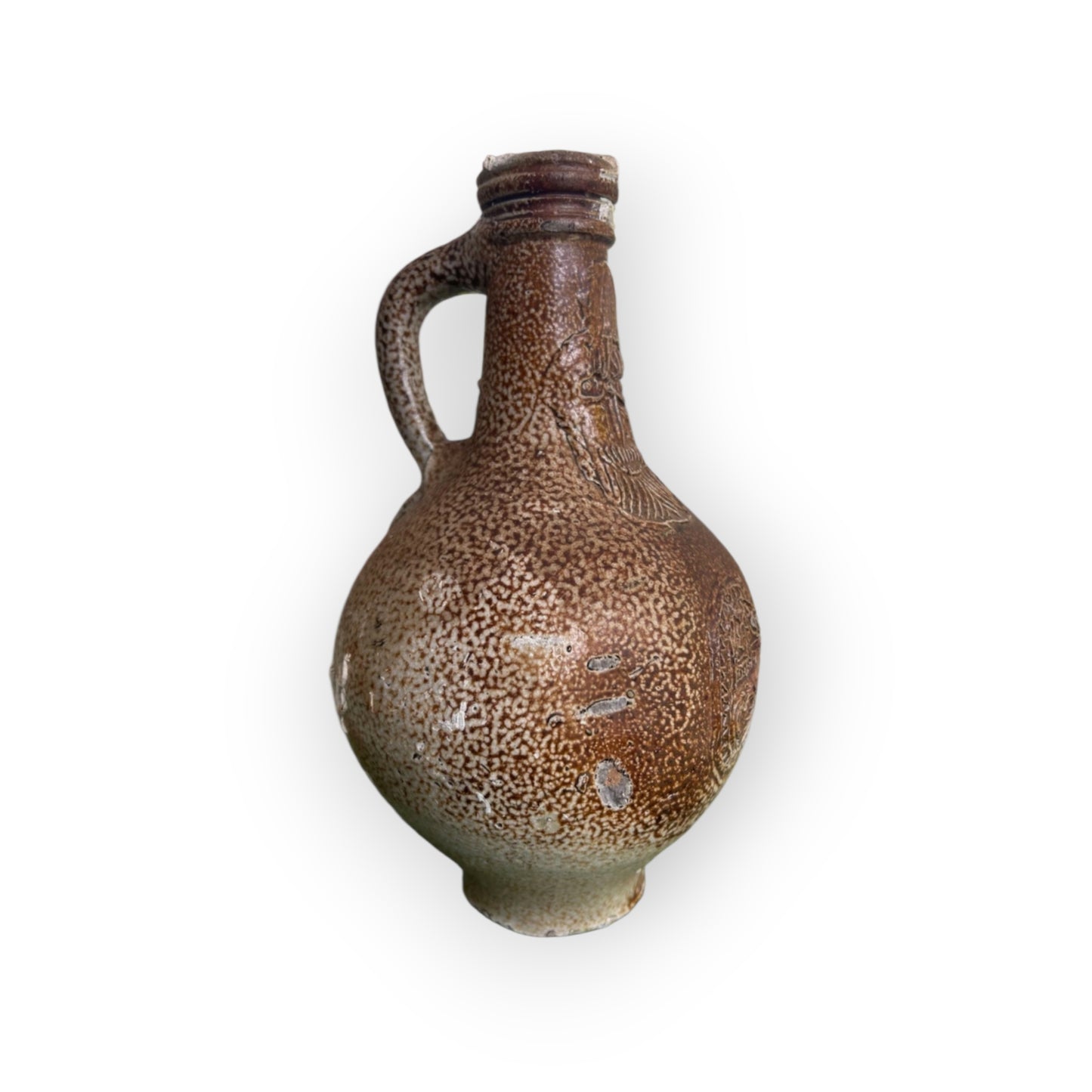 17th-Century German Antique Stoneware Bellarmine Jug/Bartmannkrug with Marine Concretion - A Seabed Find
