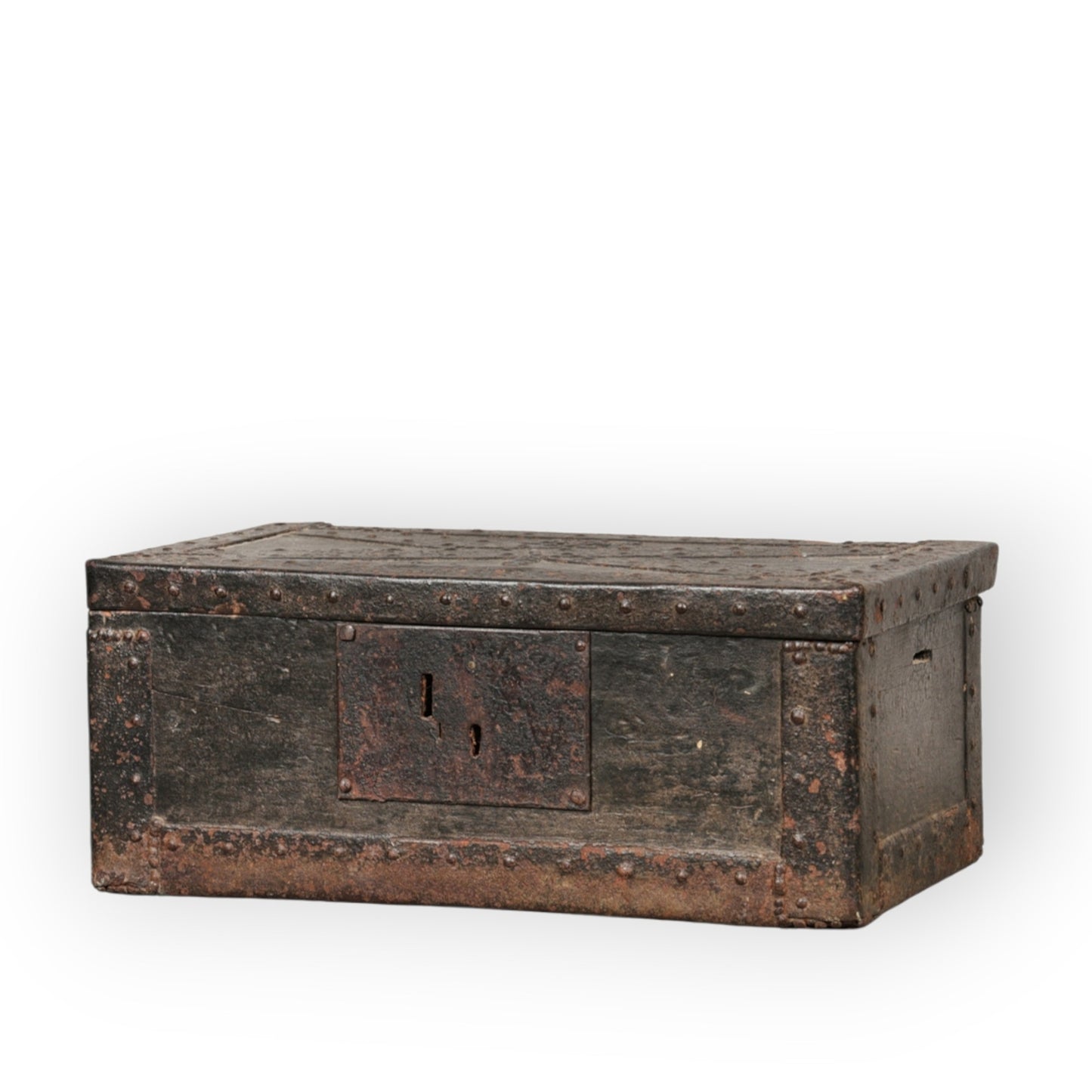 17th Century Antique Iron-Bound Oak Alms Box, circa 1680