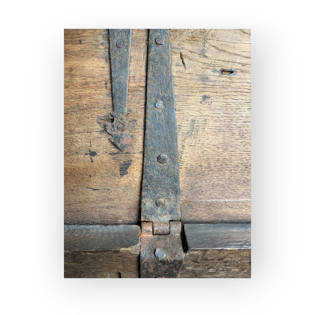 Early 17th Century Antique Oak & Iron Strong Box With Twin Locks