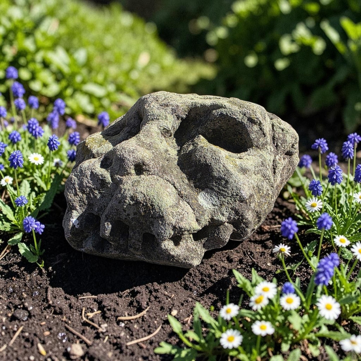A Medieval Antique Carved Stone Grotesque Head, Likely a Label Stop or Corbel