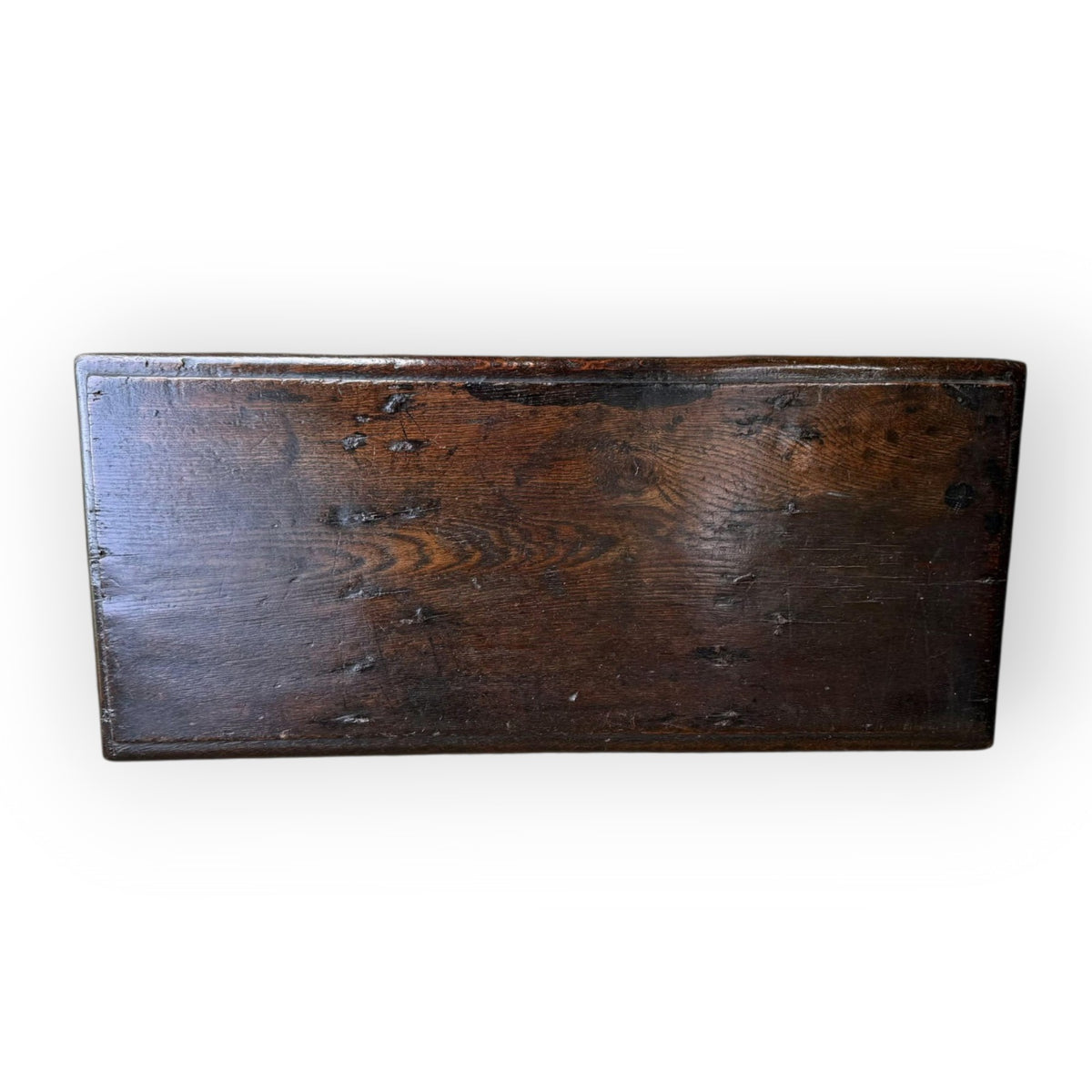 Early 17th Century Antique Oak & Iron Strong Box With Twin Locks