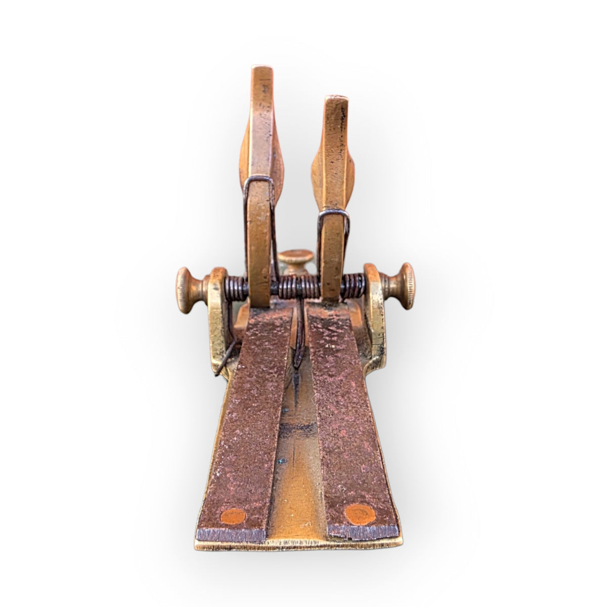 A Rare 19th Century Antique Brass and Steel Percussion-Cap Door Wedge Alarm, Circa 1840-1880