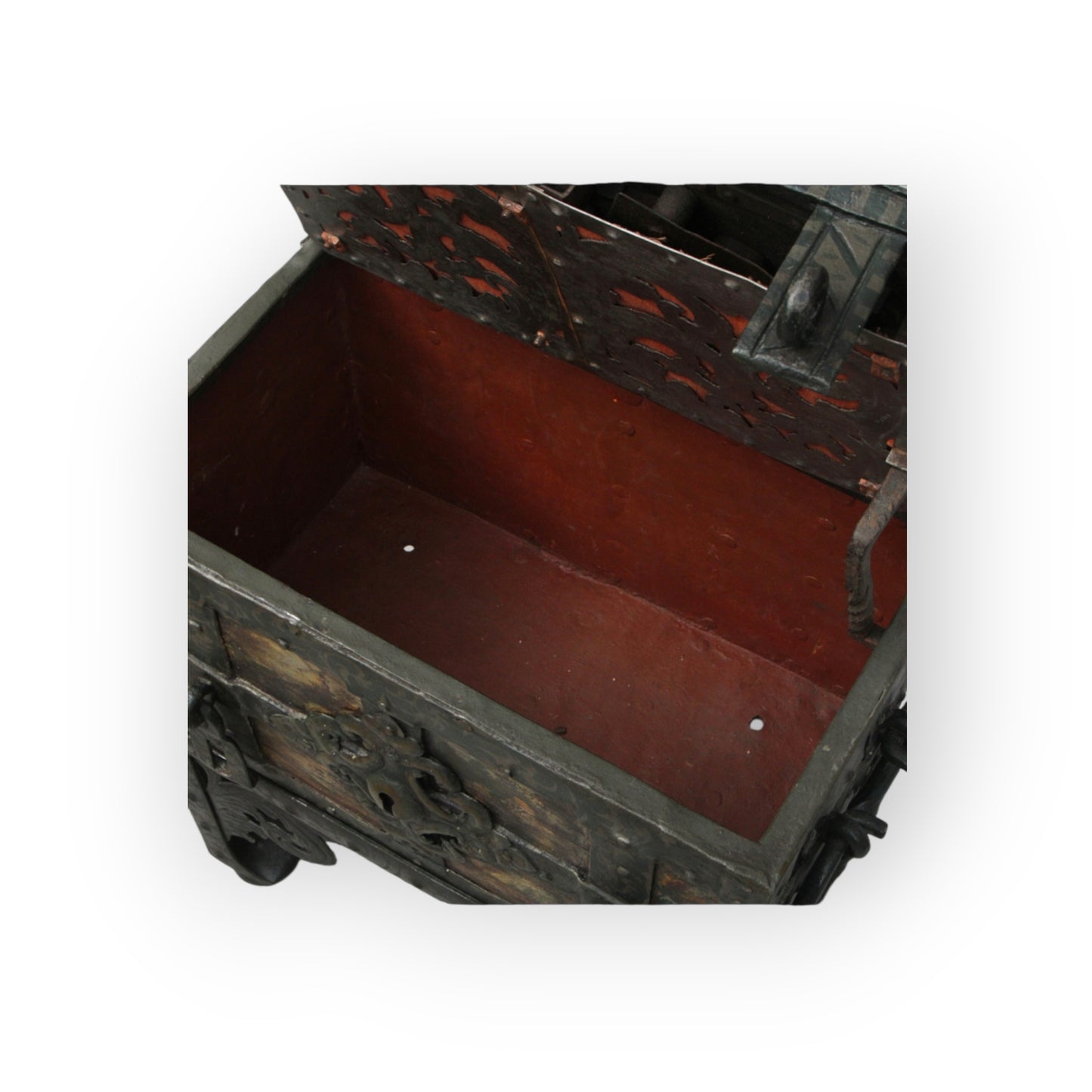 Early 17th-Century Diminutive German Antique Armada Chest