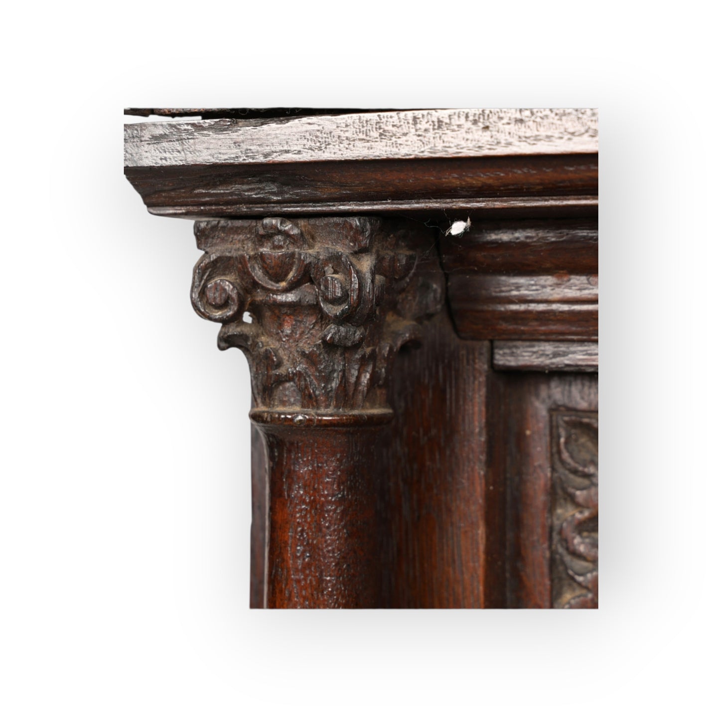 Large 18th-Century Antique Oak Niche of Architectural Form