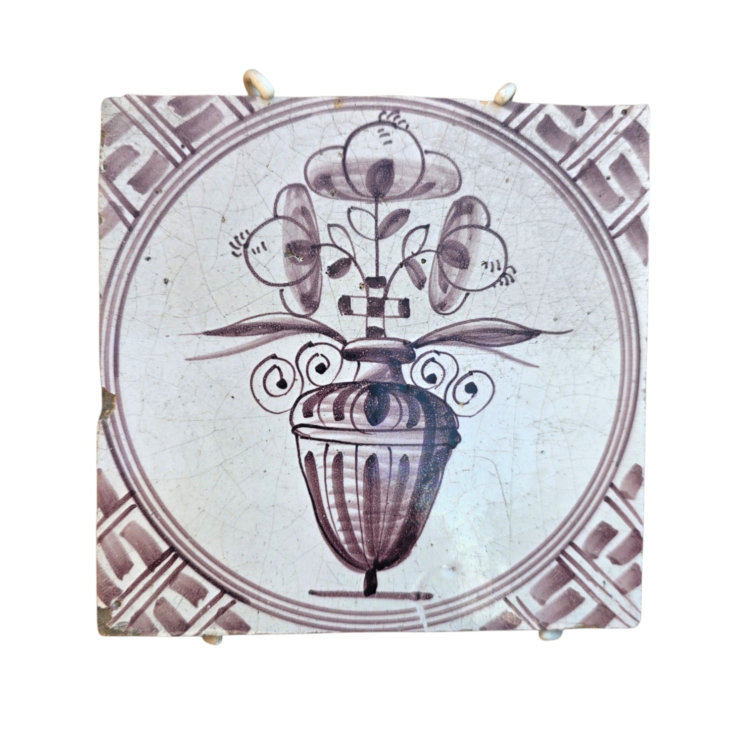 A Dutch Antique Delft Tin-Glazed Earthenware Tile, Early to Mid-18th Century, circa 1720–1760