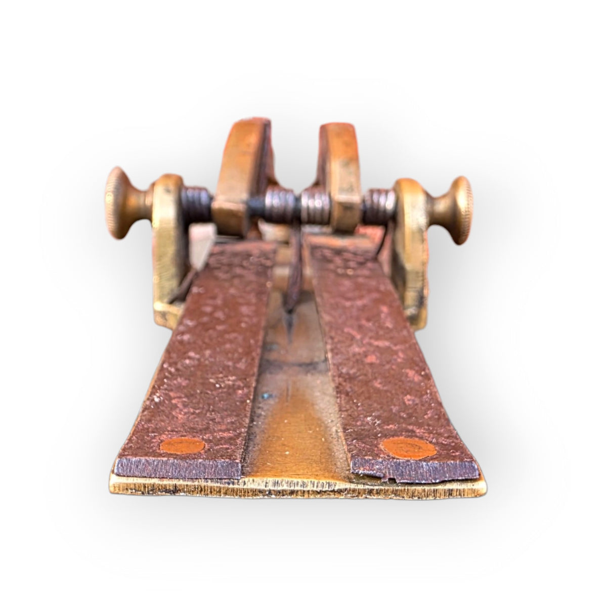 A Rare 19th Century Antique Brass and Steel Percussion-Cap Door Wedge Alarm, Circa 1840-1880