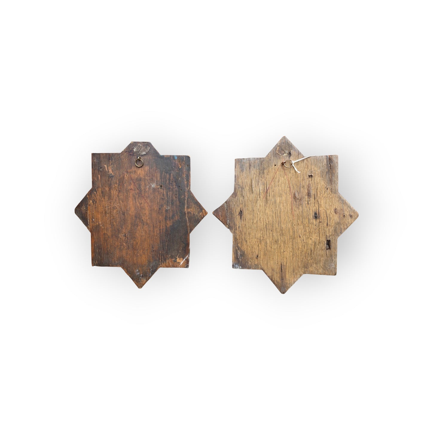 Pair of Mid 17th Century Flemish Antique Carved Oak Bosses / Panels Depicting Autumn & Winter