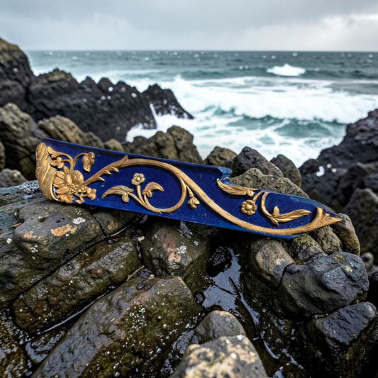 Rare Shipwreck Find off the Cornish Coast - Very Large Early 19th Century Antique Carved Wood Ship's Trailboard Fragment