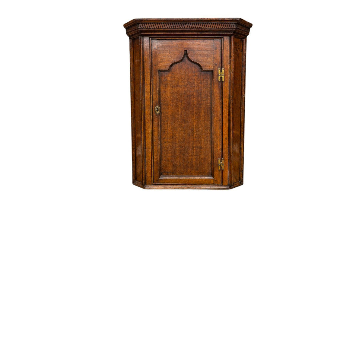 Late 18th-Century George III Antique Oak Hanging Corner Cupboard, Probably Welsh