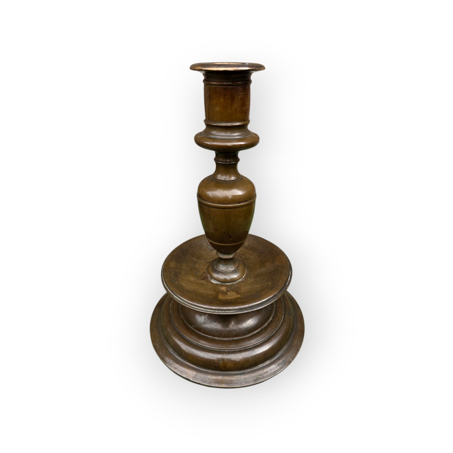 Early 17th-Century Antique Brass Nuremberg-Made Candlestick, circa. 1600-1620