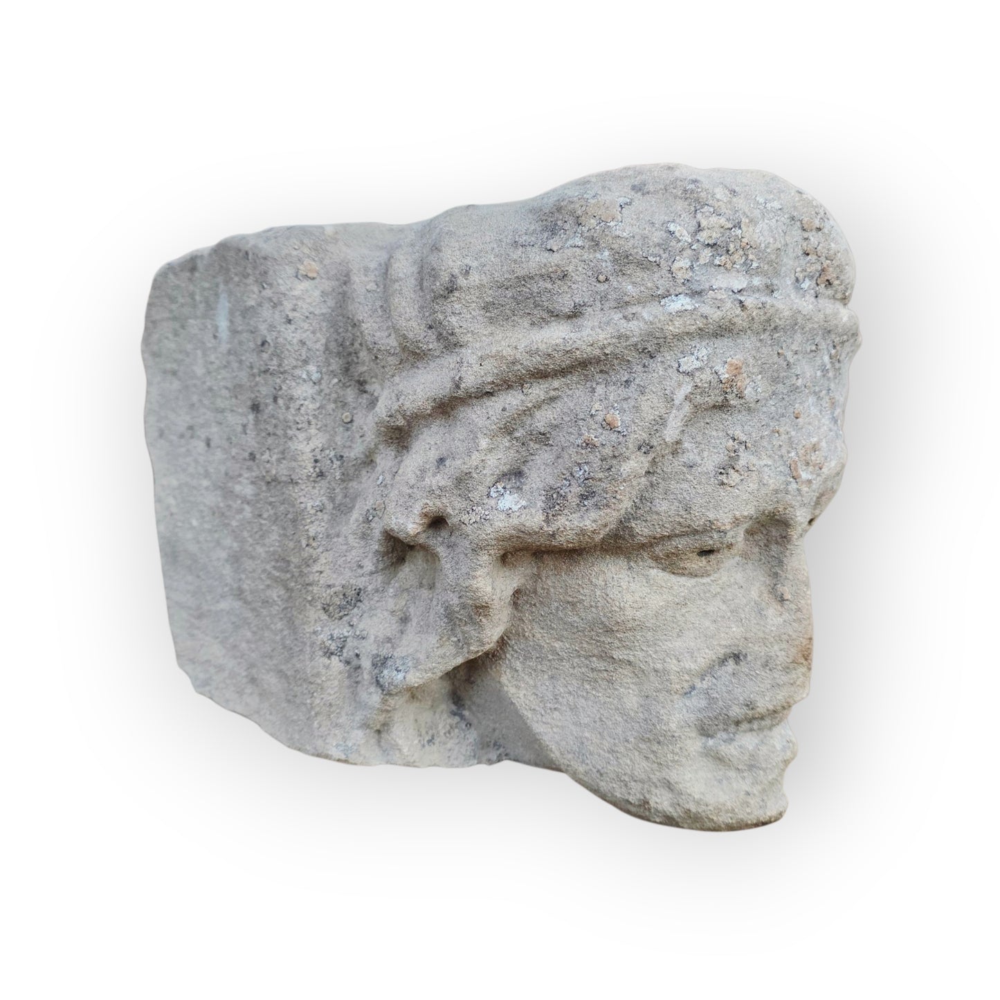 15th Century Medieval Period English Antique Carved Stone Head