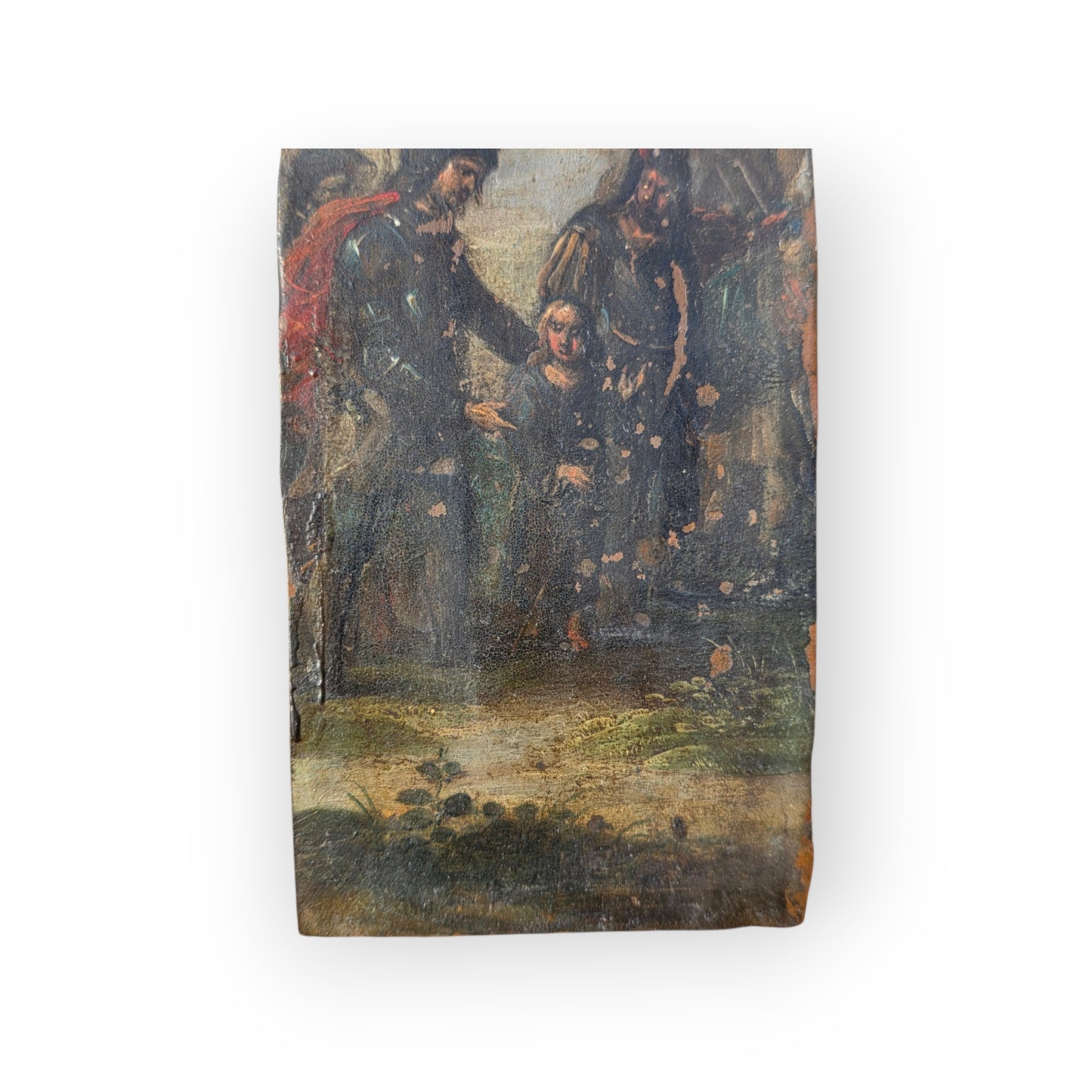 17th Century, Italian School, Antique Oil on Copper – Most Probably Depicting Alexander & The Family of Darius III, After Charles Le Brun