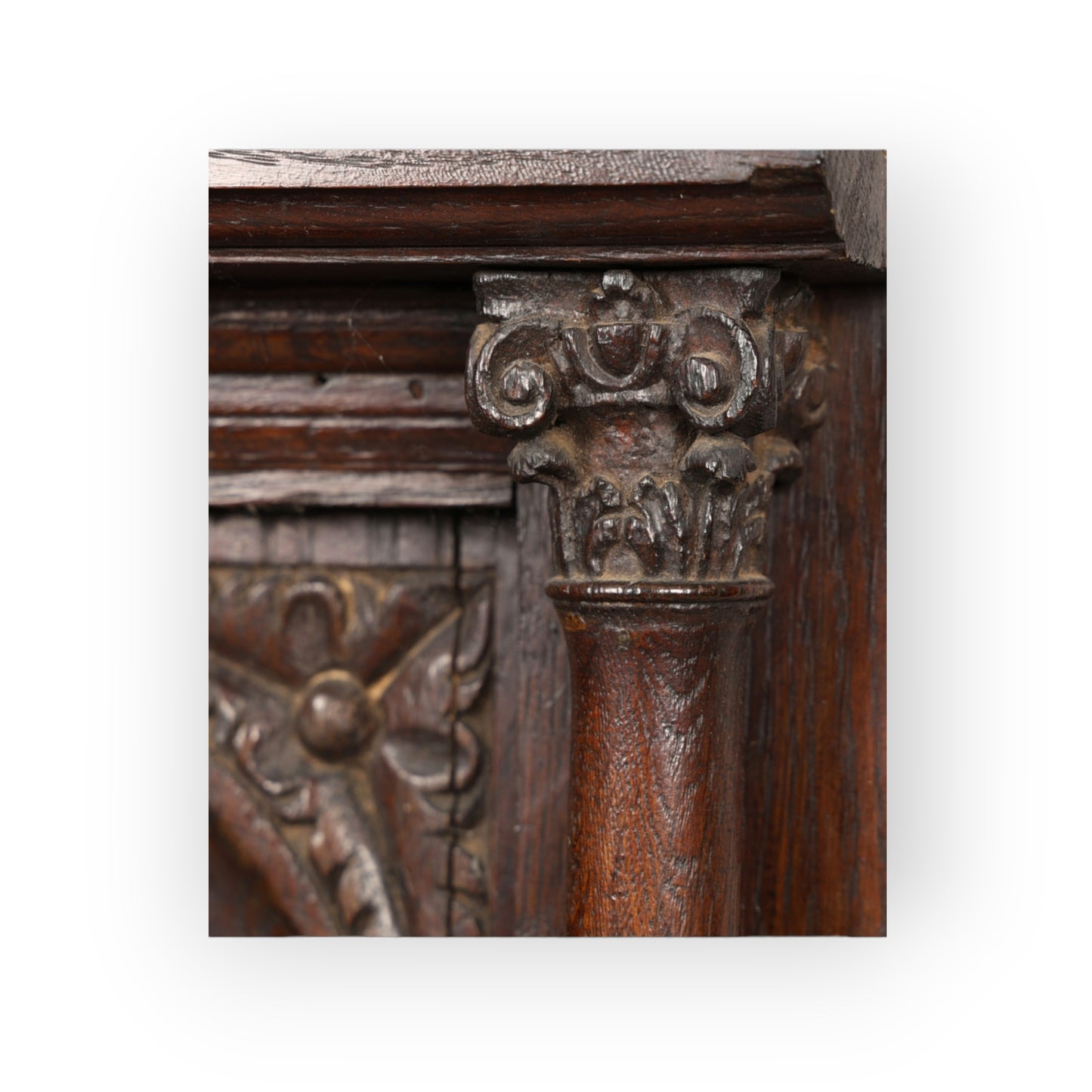 Large 18th-Century Antique Oak Niche of Architectural Form