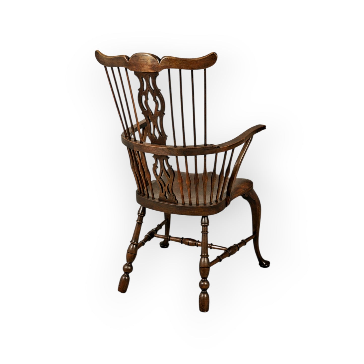 Georgian Style English Antique Splat-Back Windsor Armchair