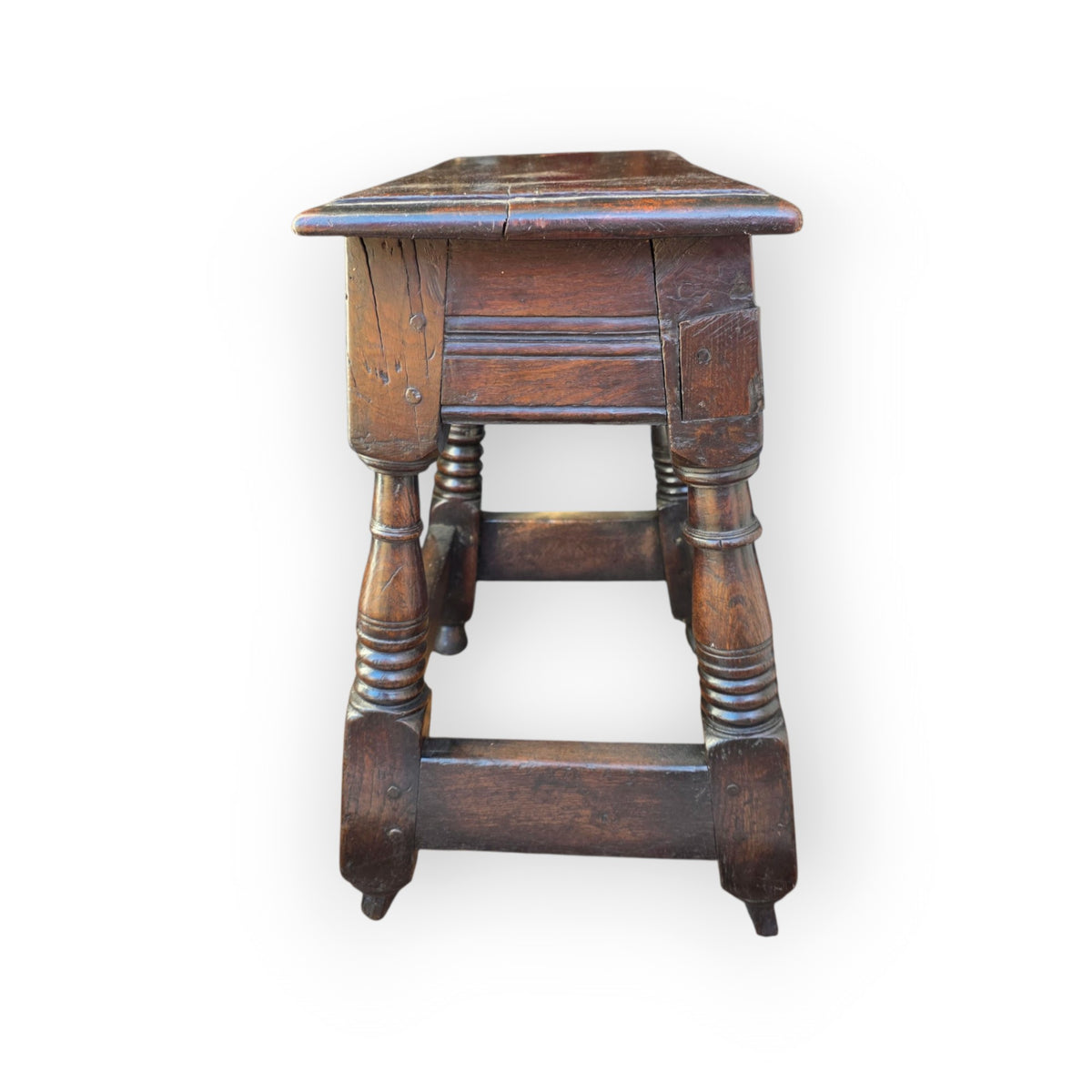 Late 17th Century English Antique Oak Joint Stool