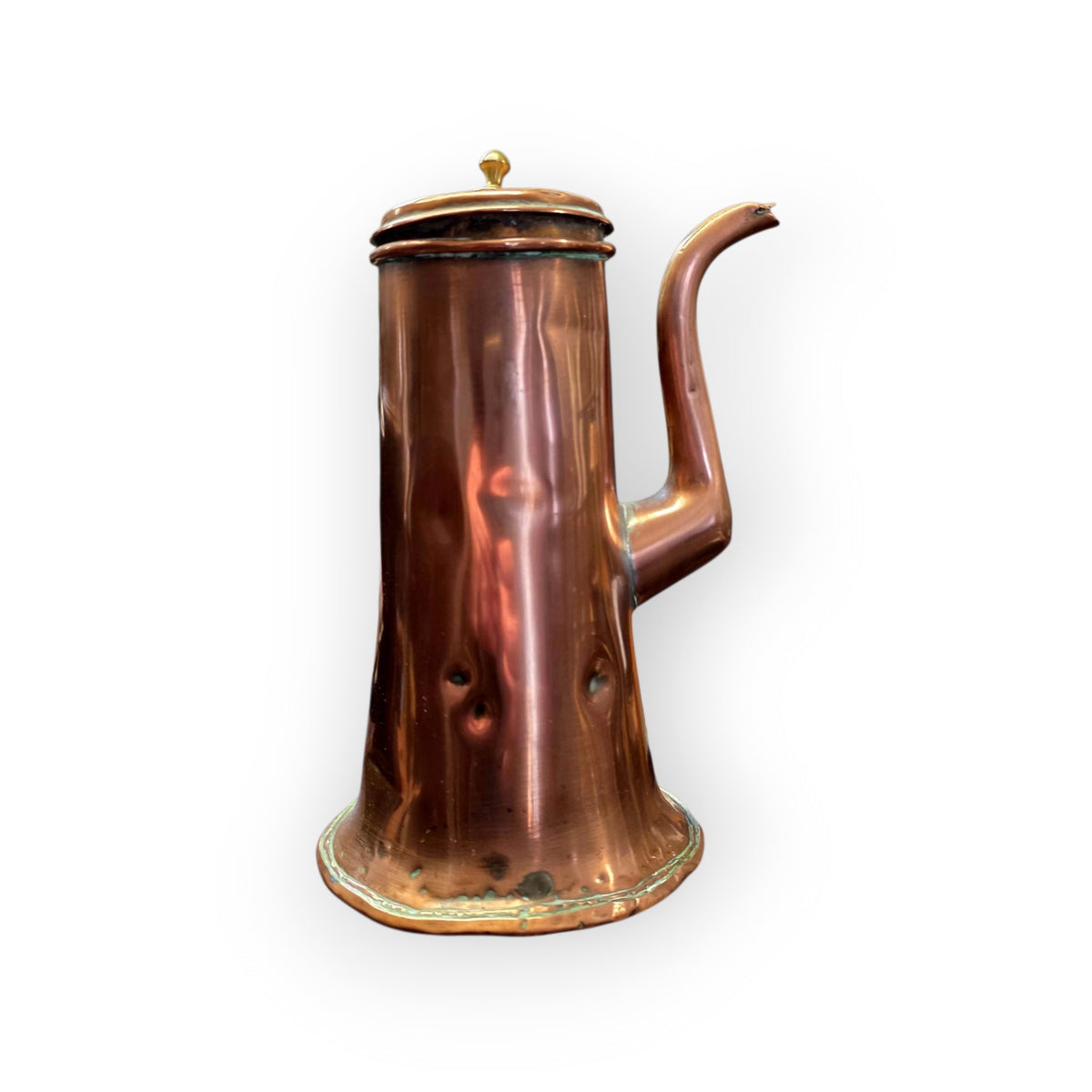 An 18th Century Continental Antique Copper Side-Handled Coffee Pot