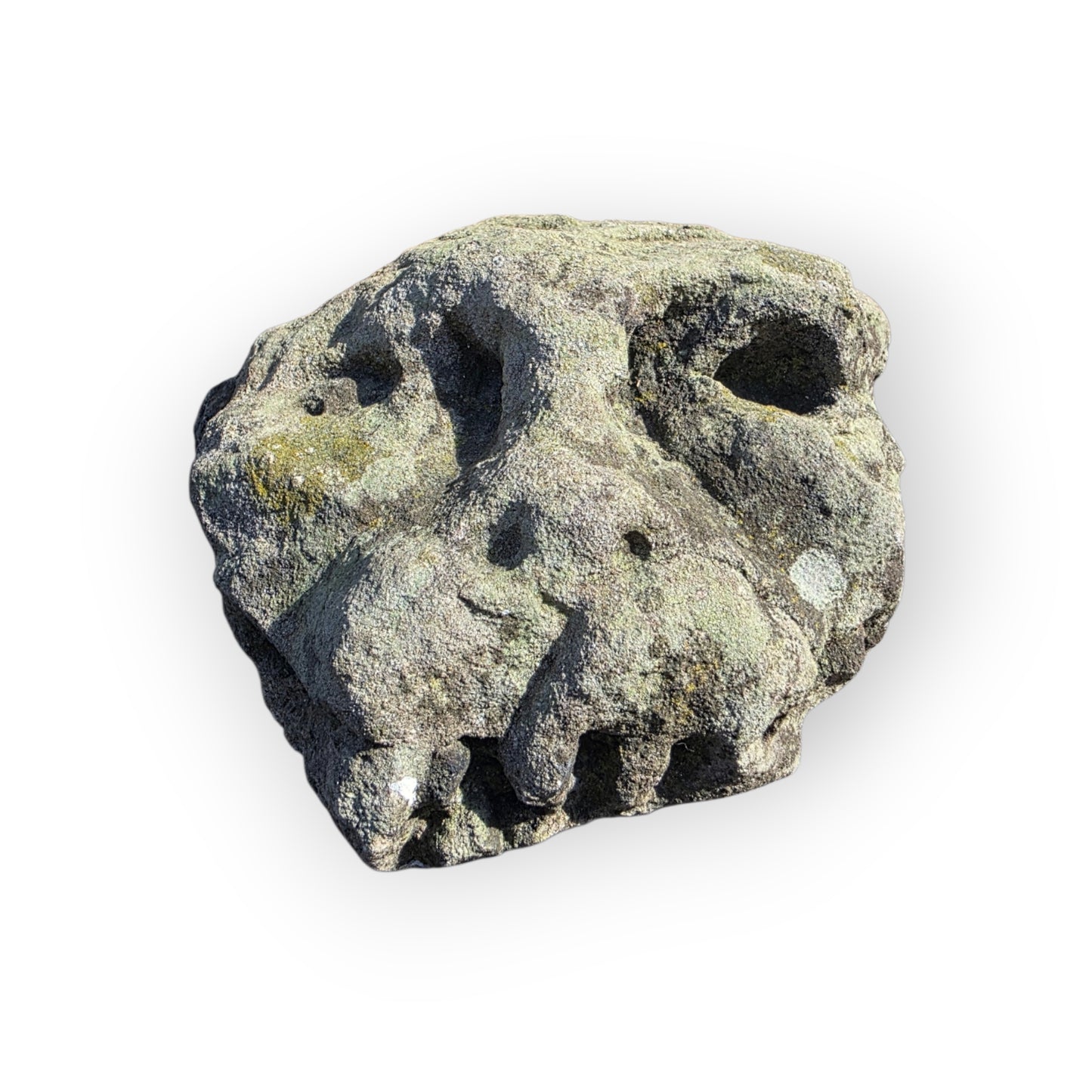 A Medieval Antique Carved Stone Grotesque Head, Likely a Label Stop or Corbel