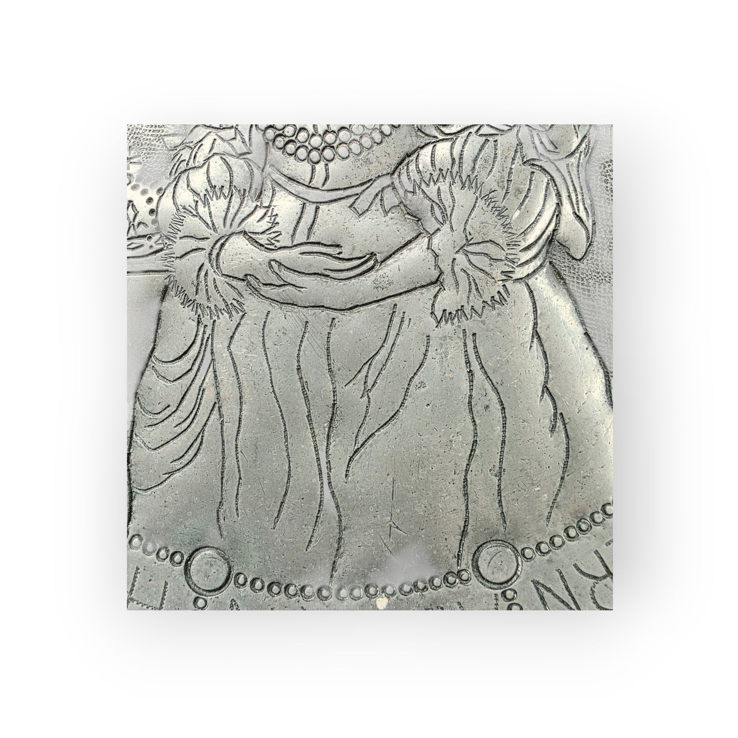 Rare Pair of 17th-Century Antique Pewter Chargers Depicting King Charles I & Henrietta Maria