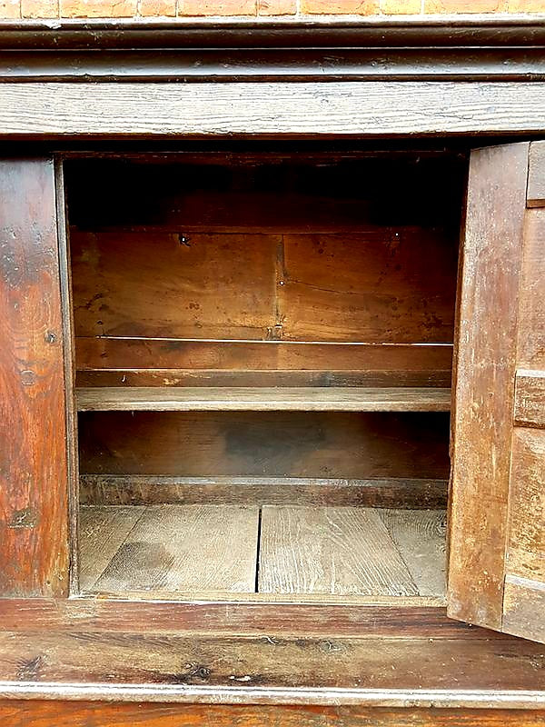 Late 17th Century English Antique Oak Court Cupboard of Small Proportions