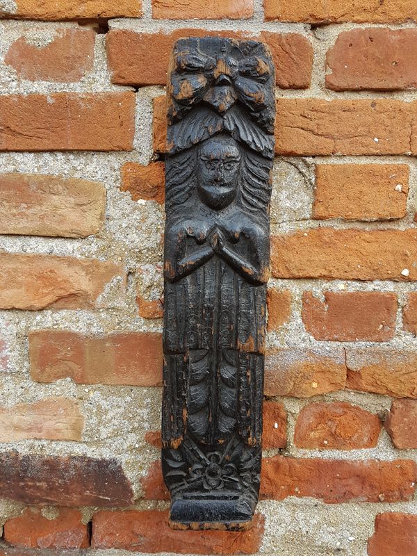 Stolen from our store - Pair of Late 16th Century Elizabethan Period English Antique Carved Oak Terms / Carved Oak Panels