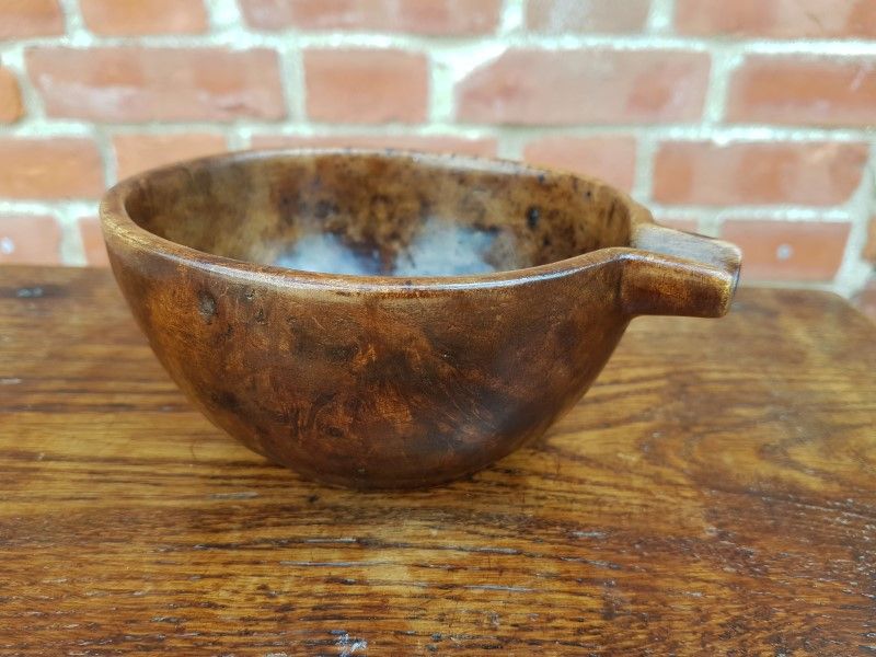 19th Century Scandinavian Antique Treen Burwood Pouring Bowl