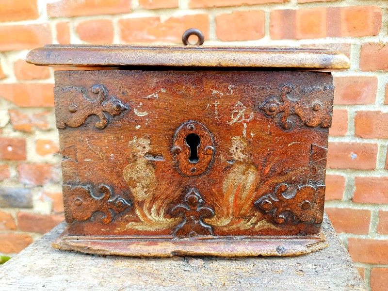 17th Century French Antique Alms Box or Offertory Box with Original Po ...