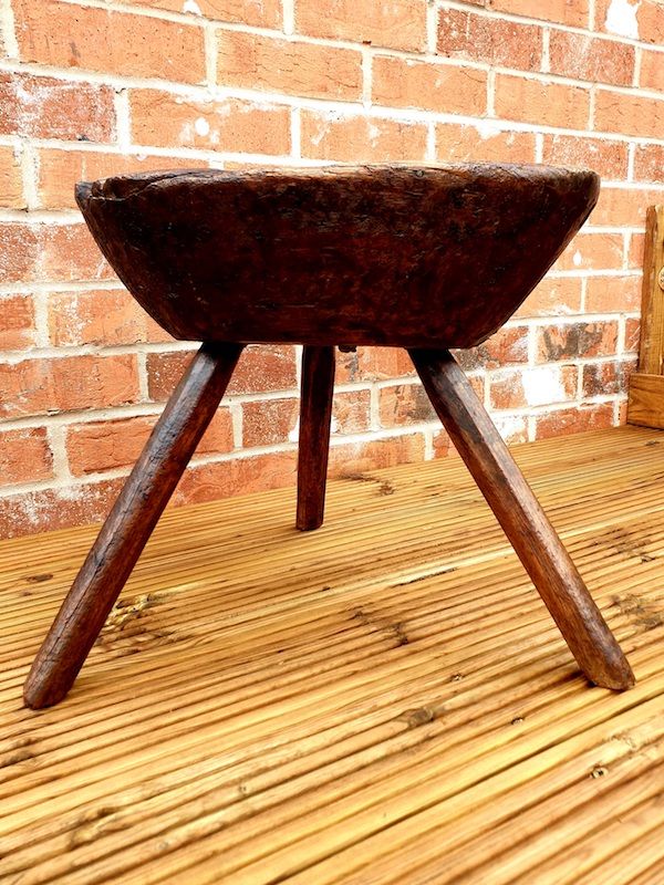 19th Century English Antique Country-Made Rustic Stool