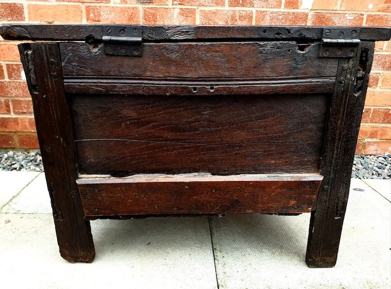 A Small 17th Century English Antique Oak Child's Chest or Coffer