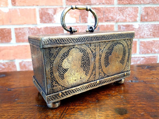 Attributed to Michel Mann (1589 - 1630) A Rare 16th Century German Antique Nuremberg Made Miniature Table Casket / Table Box