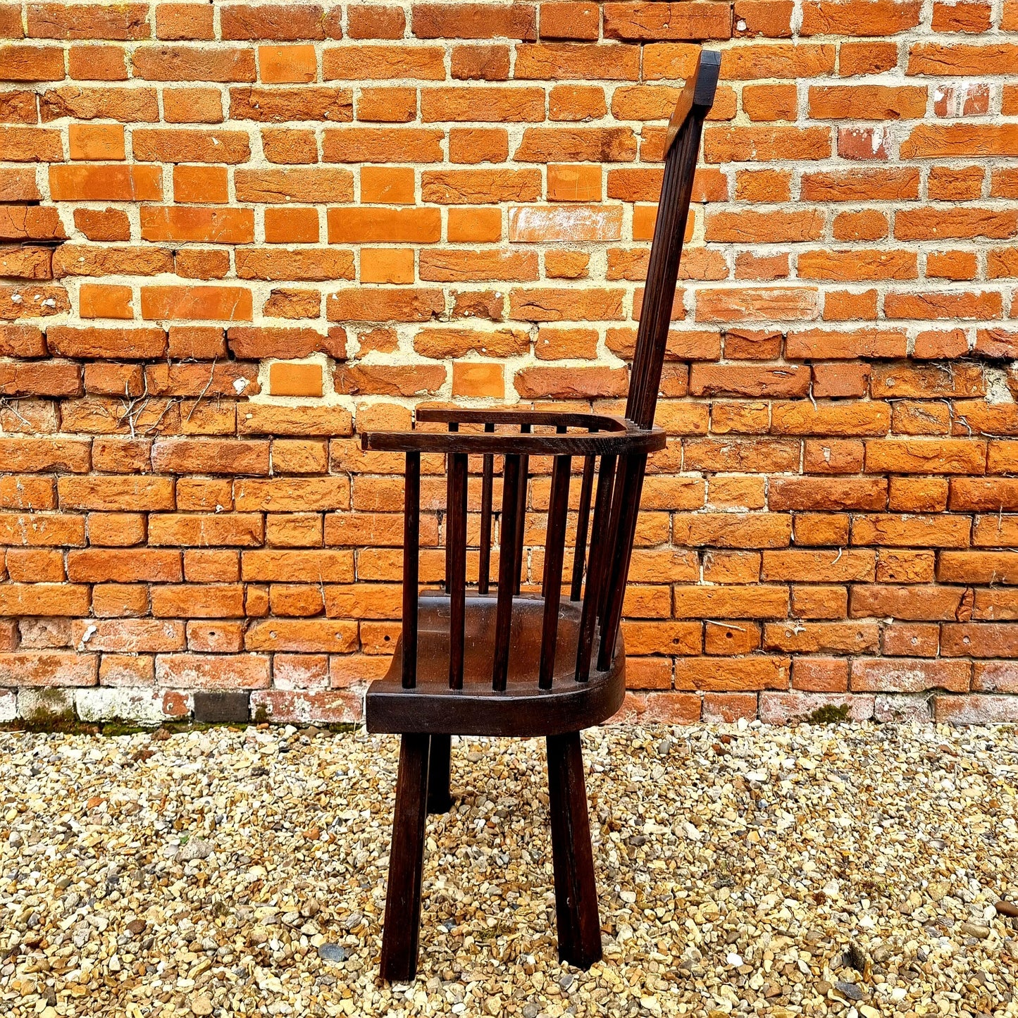 18th Century Style English Antique Comb Back Armchair / Stick Chair