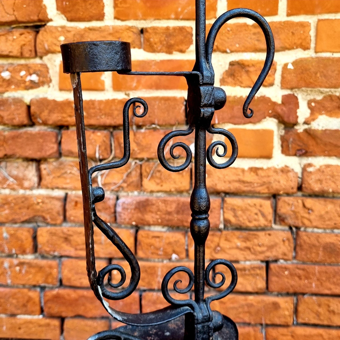 Mid 18th Century Antique Wrought Iron Candlestick or Candleholder