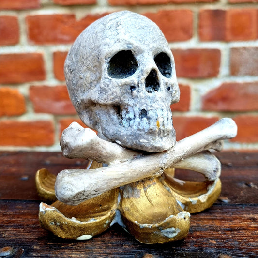 Mid 18th Century Antique Carved Wood Memento Mori